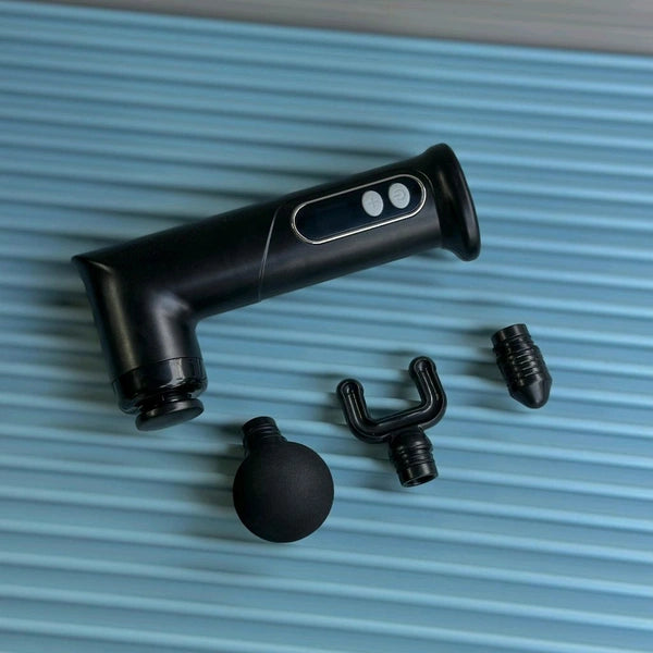 Mini Massage Gun – Deep Tissue Relief | 3 Heads | 20 Speed Levels | Type-C Rechargeable |