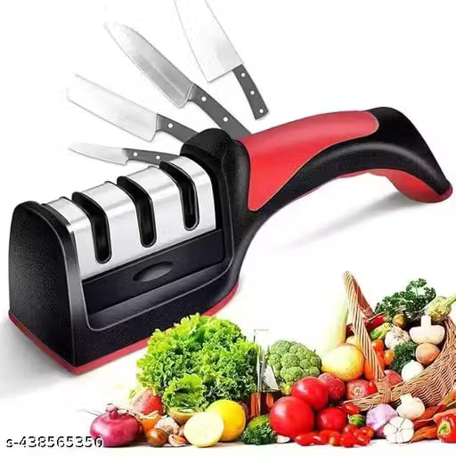 Kitchen Knife Sharpener Manual 3 Stage Knife Sharpner Tool Smart Kitchen Gadgets Sharpening Tool for Ceramic Knife and Steel Knives Knife Sharpener Pack of 1 Color May Vary