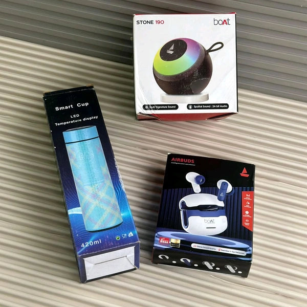 Smart Flask + Wireless Speaker + TWS Earbuds